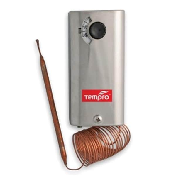 Tempro Tempro TP504 Line Voltage Thermostat, SPDT, -30-90 Degree F, 96in Bulb, Steel Housing TP504 - main
